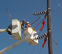 Northeast Texas Power crew working on lines