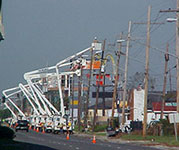 Northeast Texas Power, Ltd. crews working hard to restore power in hard hit New Orleans, Louisiana. 